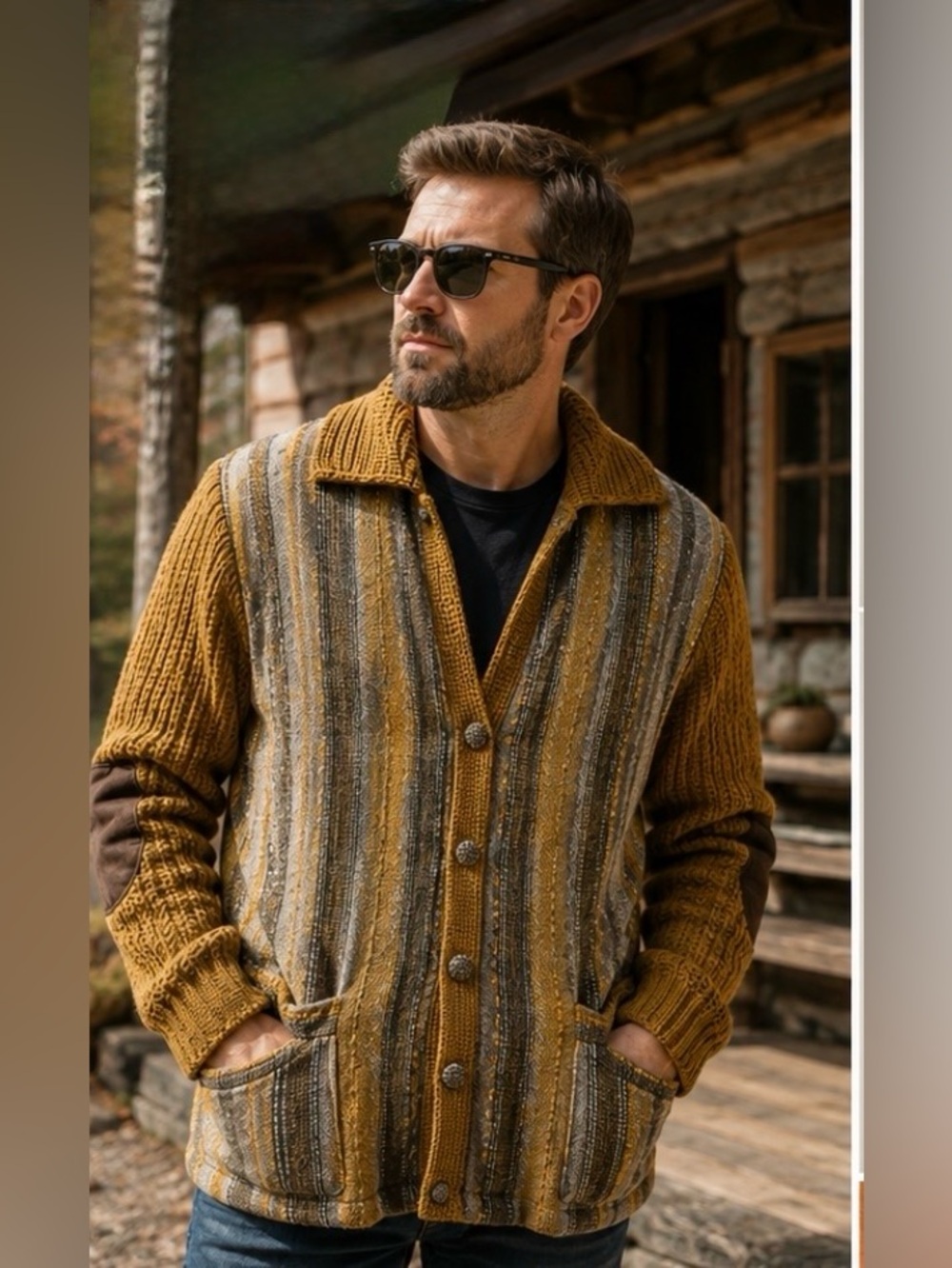 Vintage Men’s Freedom Wear Irish Tweed Wool Sweater Jacket Ireland